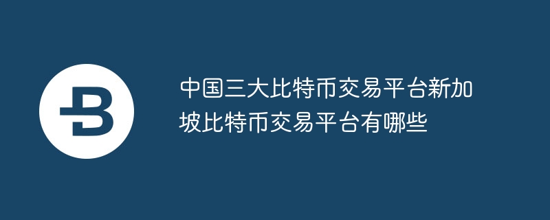 中国三大比特币交易平台新加坡比特币交易平台有哪些